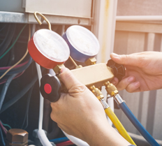 HVAC Unit Undergoing Maintenance